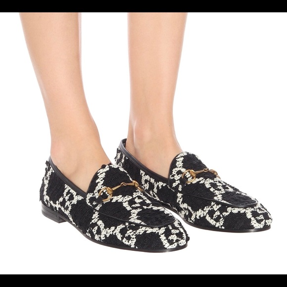 Gucci women’s tweed Jordan loafer black and white GG size 37 - Picture 8 of 8